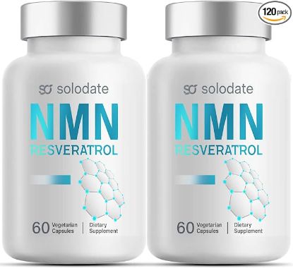 NMN + Resveratrol Supplement 99% Purity, 4-in-1 Upgraded NMN Supplement 1000mg for Maximum Antioxidant & Anti-Aging, Boost NAD+, Cellular Energy Metabolism - 120 Capsules